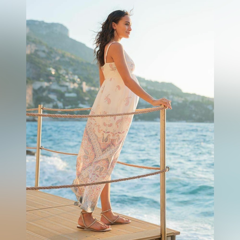 Seraphine size S Womens Pastel Printed Maternity Maxi Dress